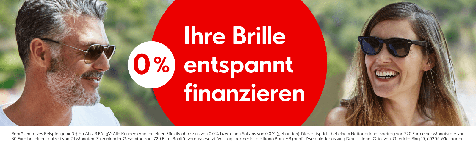 Brillenabo-Webbanner: Entspannt Brillen zu 0%  finanzieren